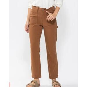 Judy Blue Brown Utility Slim Fit Jeans Womens Size 11/30 High Rise Stretch Cargo